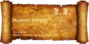 Nyakas Margó névjegykártya
